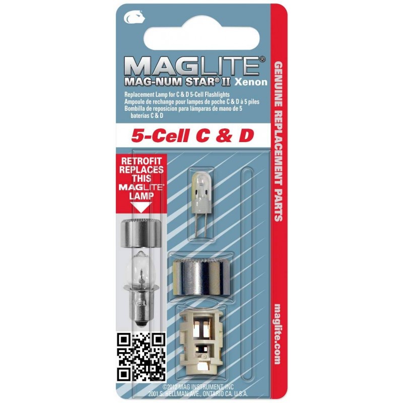 Maglite Ampoule de rechange LMXA501 Mag-Num Star Xenon (pour lampes torche 5 piles C & D)
