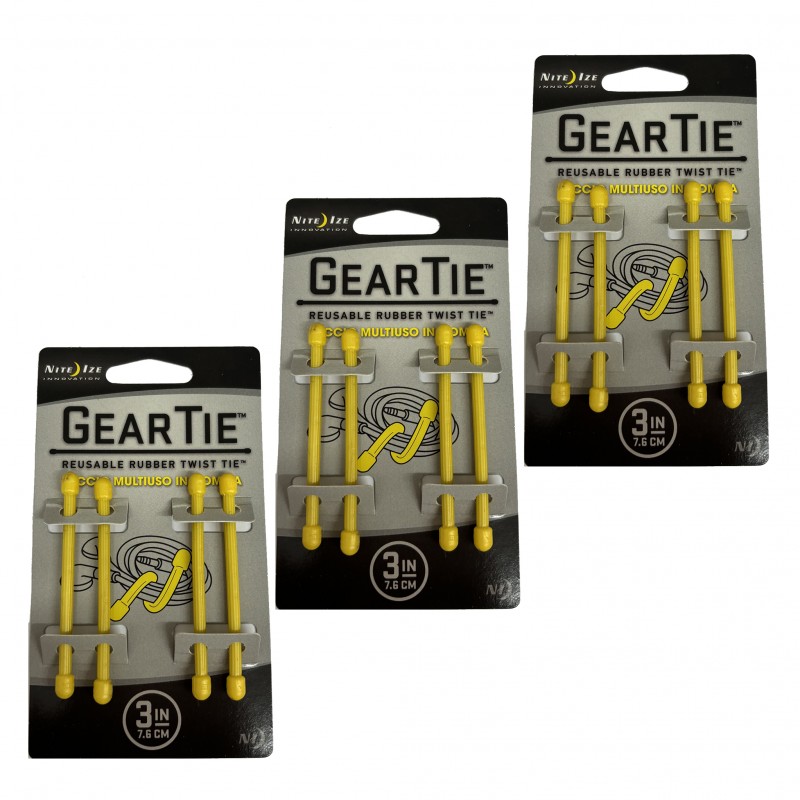 Nite Ize Lot de 3 Knot Bone Gear polyvalents 4 pcs. (7,62 cm) - jaune