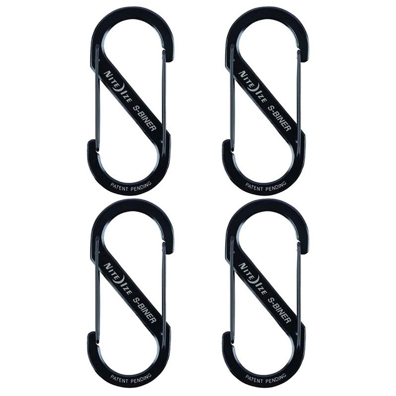 Nite Ize Lot de 4 Mousquetons Noir pour objet jusqu'à 45 kg
